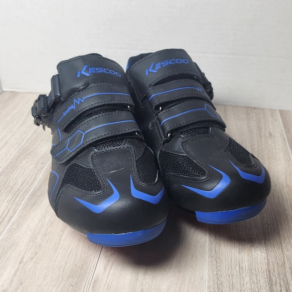 Kescoo Men's Cycling Shoe Size 10 Black Blue  Indoor (use w/ Peleton) Biking